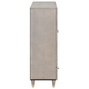 Highboard Γκρι και Χρυσό 60 x 33 x 100 εκ. Στερεό ξύλο μάνγκο