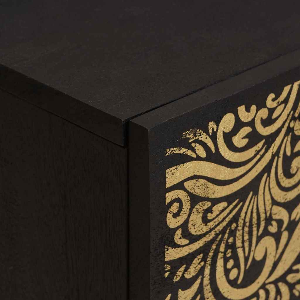 Κομοδίνο με Πόρτα 2 pcs Μαύρο 40 x 33 x 46 εκ.