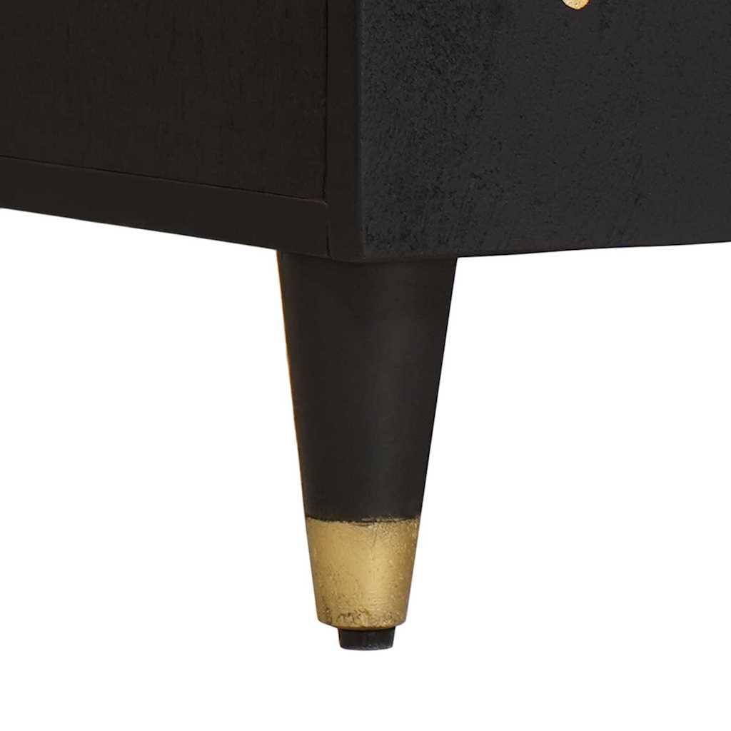 Ντουλάπι TV με ράφι Μαύρο 105 x 33 x 46 εκ. Στερεό ξύλο μάνγκο