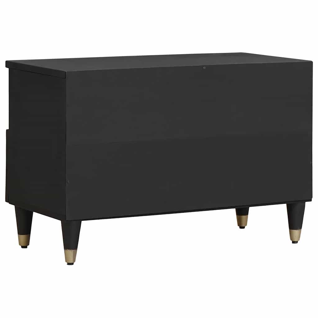 Ντουλάπι TV με συρτάρι Μαύρο 70 x 33 x 46 εκ Στερεό ξύλο μάνγκο