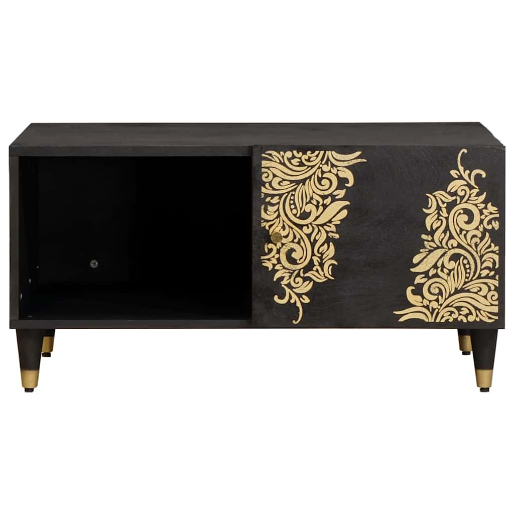 Τραπεζάκι σαλονιού Μαύρο 80 x 50 x 40 cm Στερεό ξύλο μάνγκο