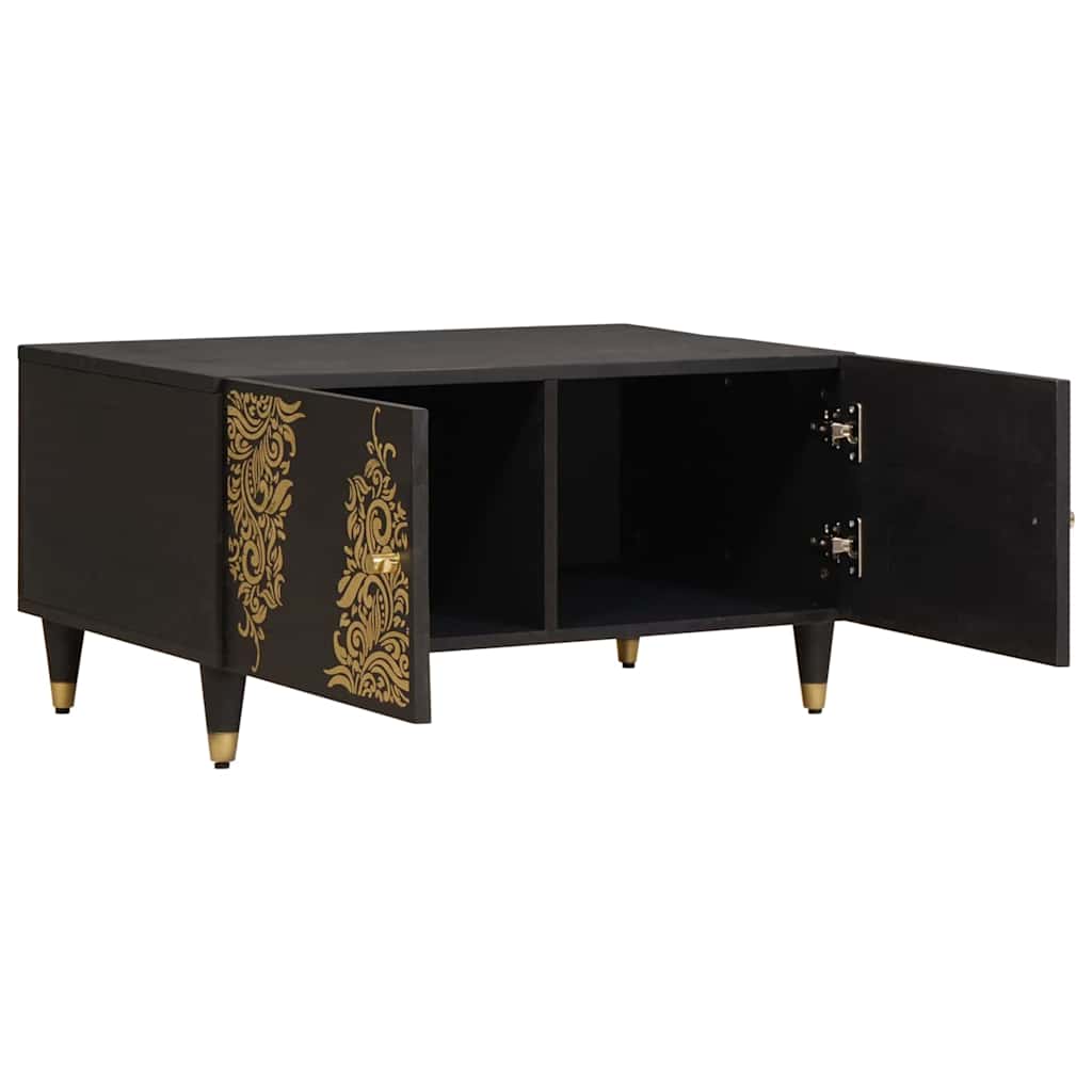 Τραπεζάκι σαλονιού Μαύρο 80 x 50 x 40 cm Στερεό ξύλο μάνγκο