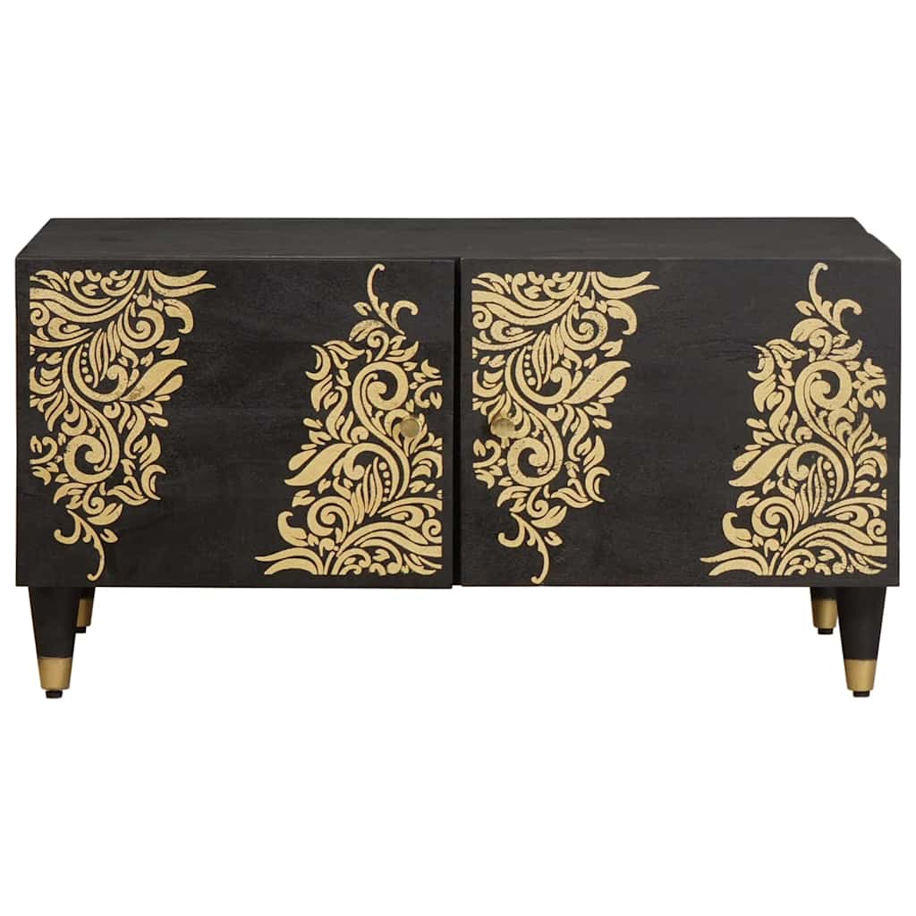 Τραπεζάκι σαλονιού Μαύρο 80 x 50 x 40 cm Στερεό ξύλο μάνγκο