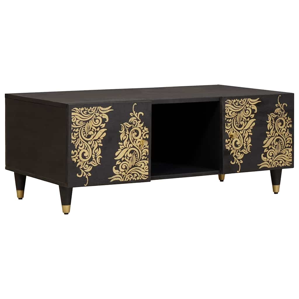 Τραπεζάκι σαλονιού Μαύρο 100 x 54 x 40 εκ Στερεό ξύλο μάνγκο