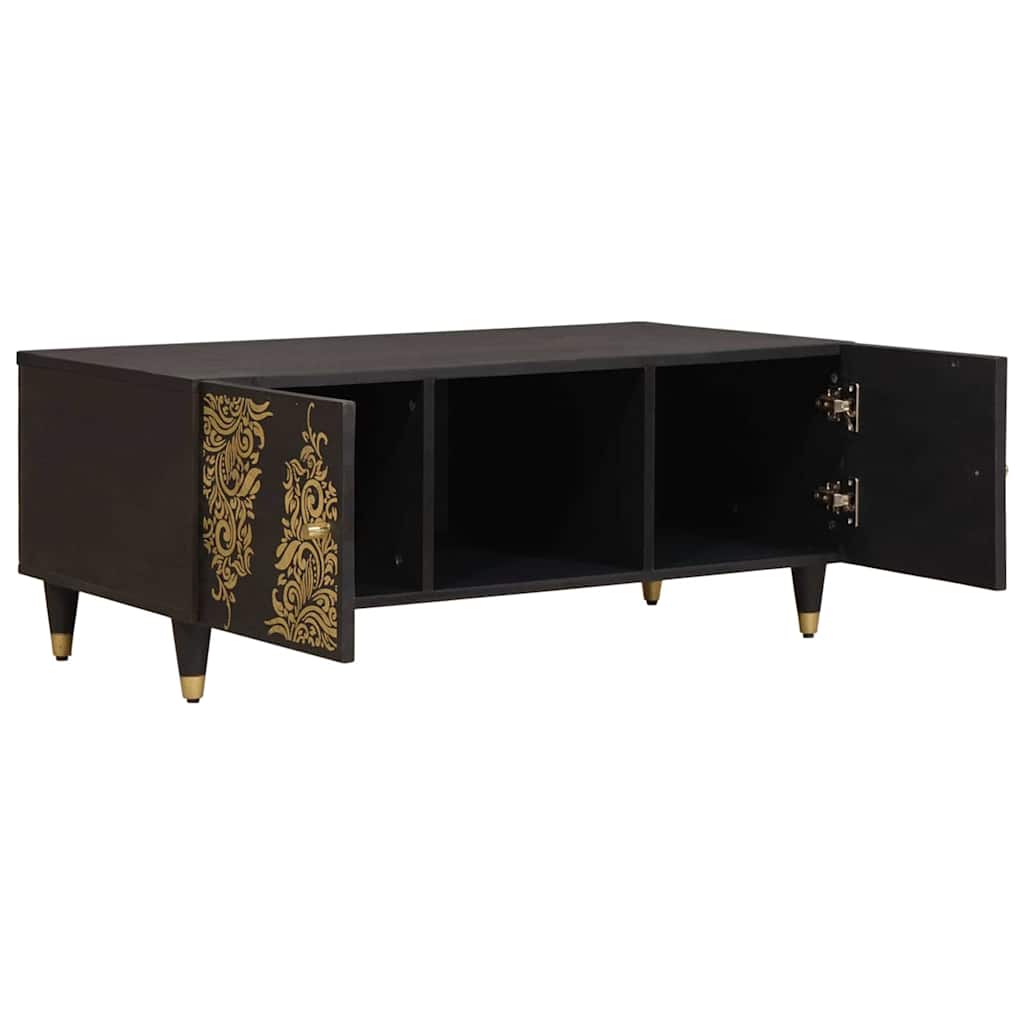 Τραπεζάκι σαλονιού Μαύρο 100 x 54 x 40 εκ Στερεό ξύλο μάνγκο