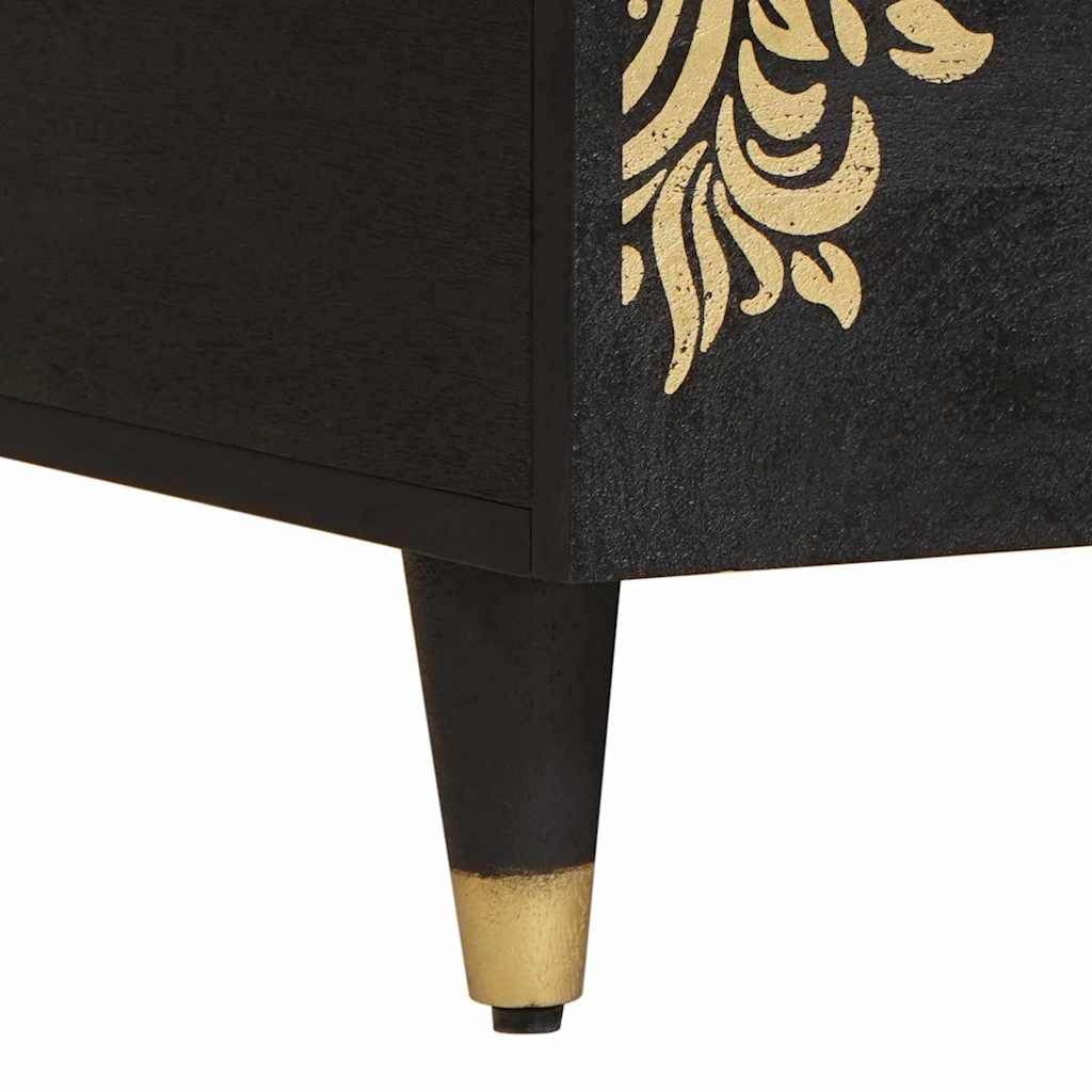 Τραπεζάκι σαλονιού Μαύρο 80 x 54 x 40 εκ Στερεό ξύλο μάνγκο