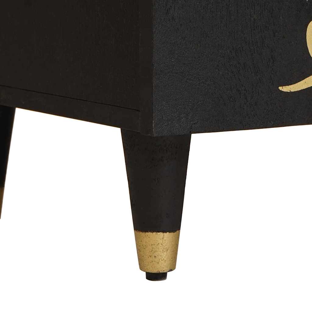 Πλαϊνό γραφείο με ράφι Μαύρο 60 x 33 x 75 cm Στερεό ξύλο μάνγκο