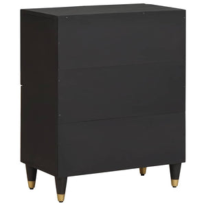 Πλαϊνό γραφείο με ράφι Μαύρο 60 x 33 x 75 cm Στερεό ξύλο μάνγκο