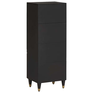 Highboard με ράφι Μαύρο 40 x 33 x 110 εκ Στερεό ξύλο μάνγκο - Pakobazaar