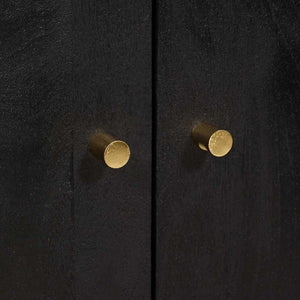 Highboard Μαύρο 60 x 33 x 100 εκ. Στερεό ξύλο μάνγκο