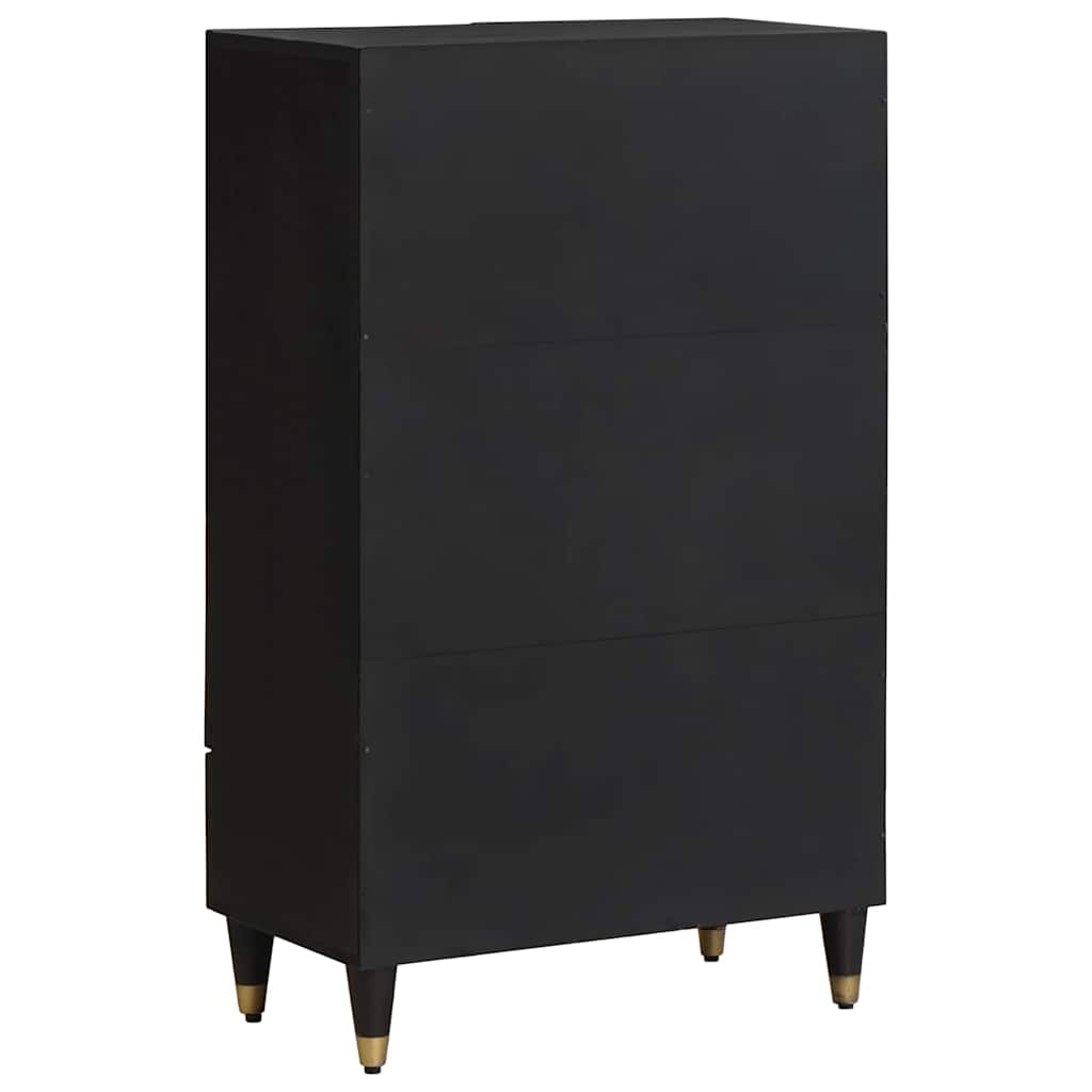 Highboard Μαύρο 60 x 33 x 100 εκ. Στερεό ξύλο μάνγκο