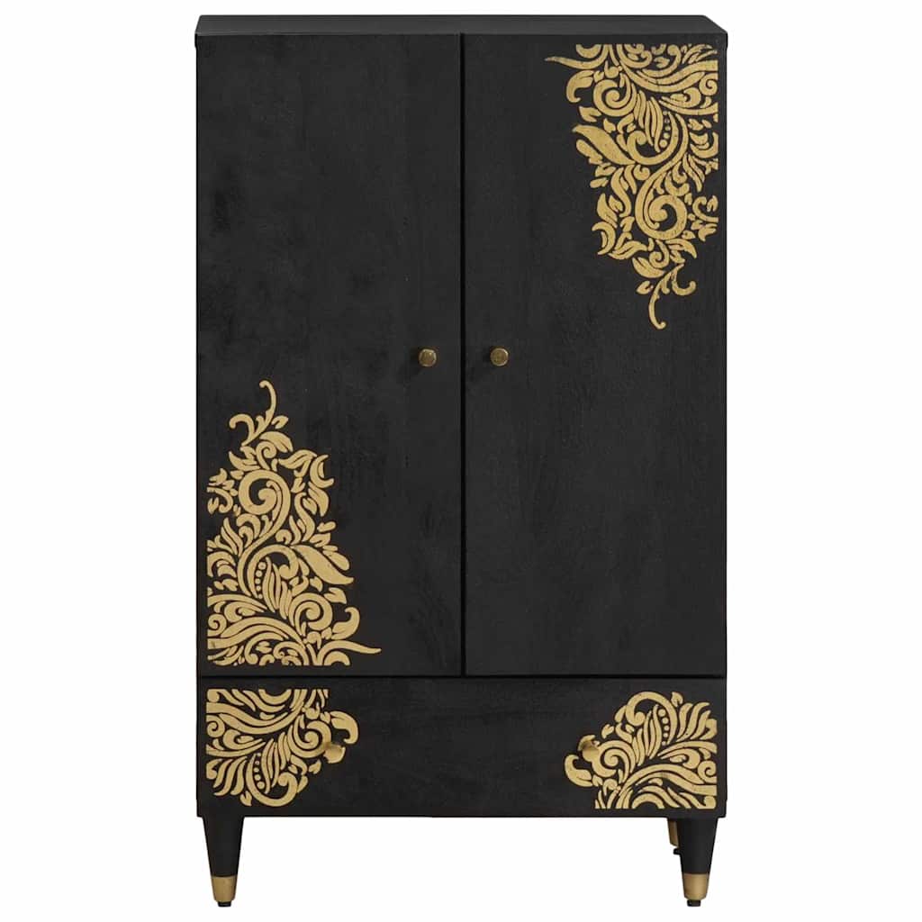 Highboard Μαύρο 60 x 33 x 100 εκ. Στερεό ξύλο μάνγκο