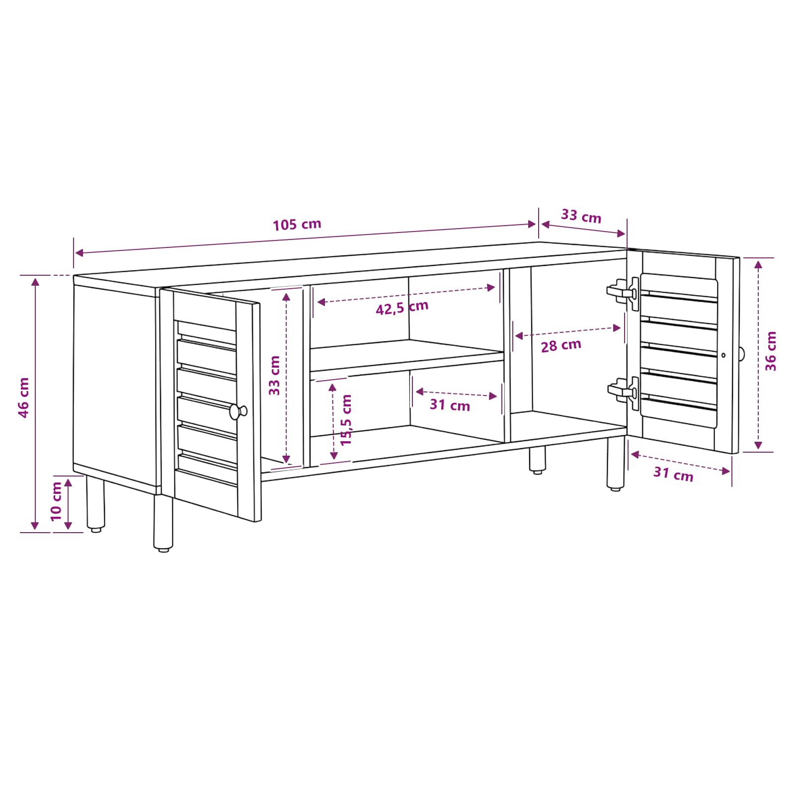 Ντουλάπες Αποθήκευσης Φυσικό 105 x 33 x 46 εκ.
