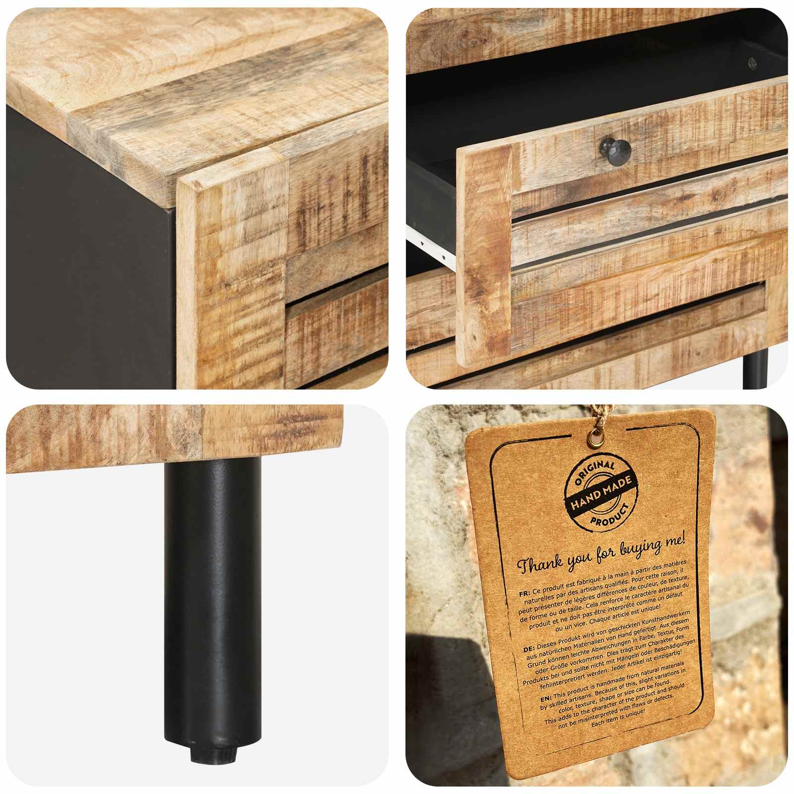 Ντουλάπες Αποθήκευσης 60 x 33 x 75 cm Στερεό ξύλο μάνγκο Φυσικό - Pakobazaar