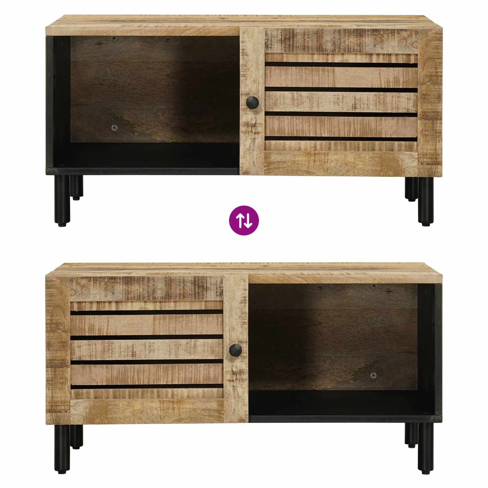 Τραπεζάκι σαλονιού Φυσικό 80 x 50 x 40 cm Στερεό ξύλο μάνγκο - Pakobazaar