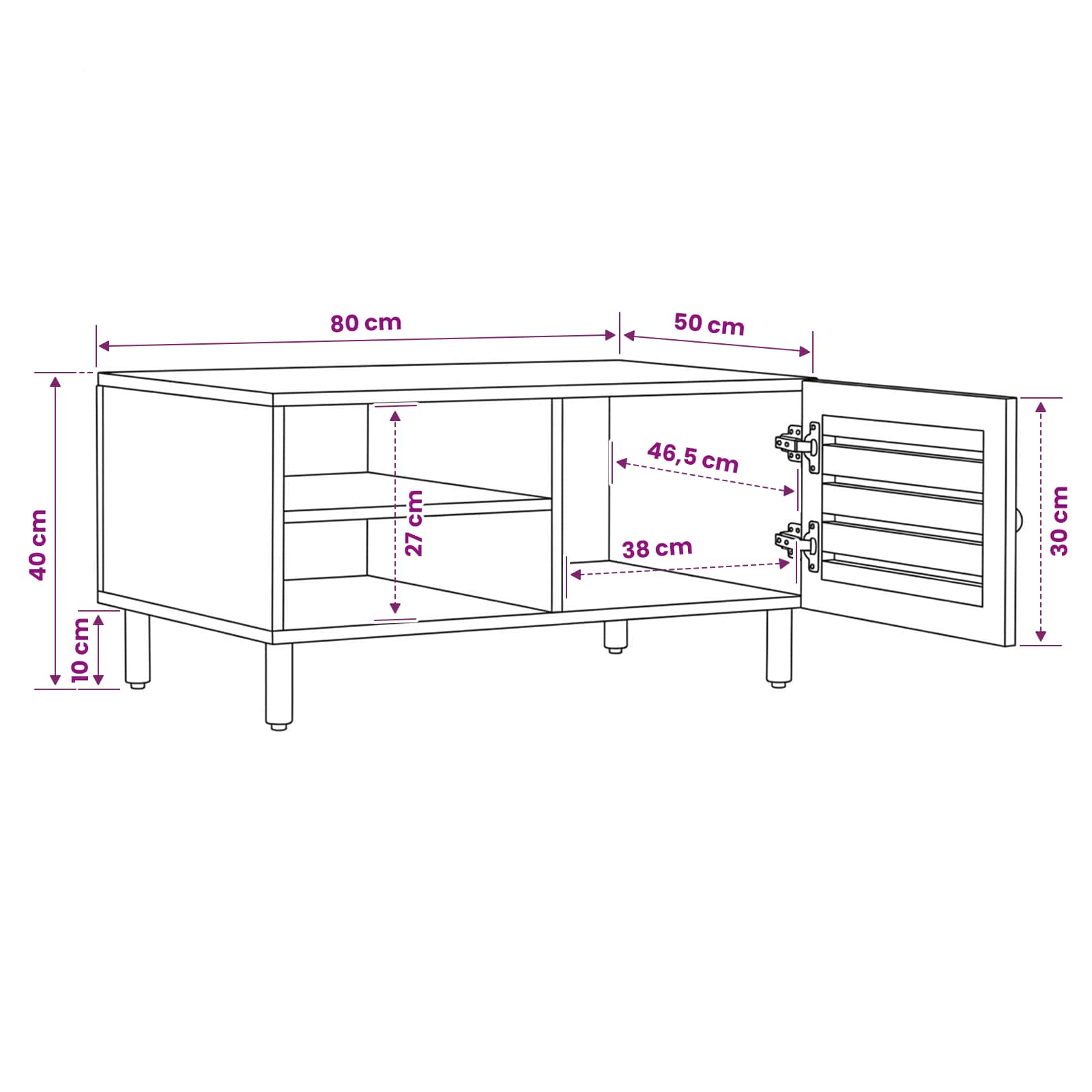 Τραπεζάκι σαλονιού Φυσικό 80 x 50 x 40 cm Στερεό ξύλο μάνγκο - Pakobazaar