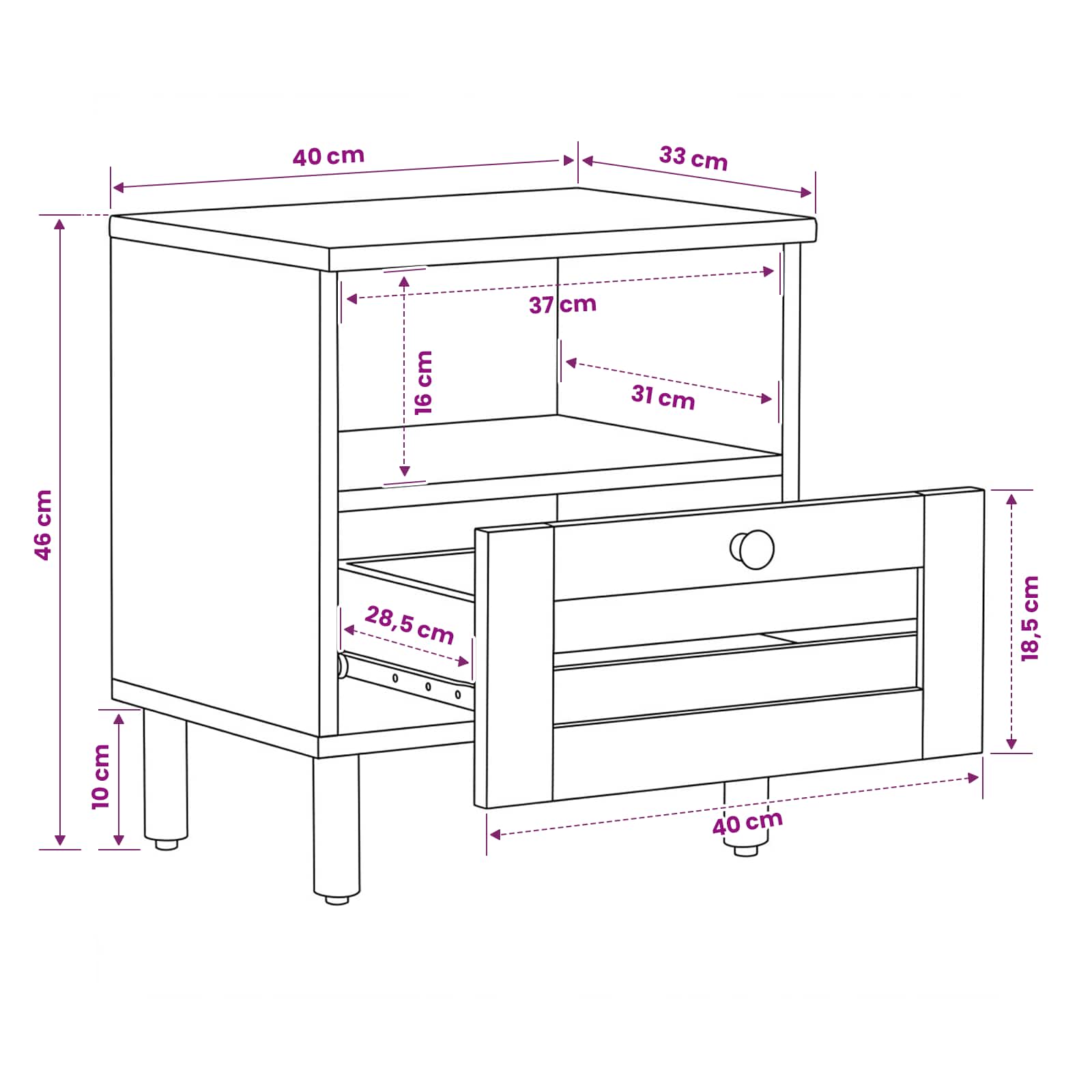 Κομοδίνο 2 pcs Καφέ 40 x 33 x 46 εκ. Στερεό ξύλο μάνγκο - Pakobazaar