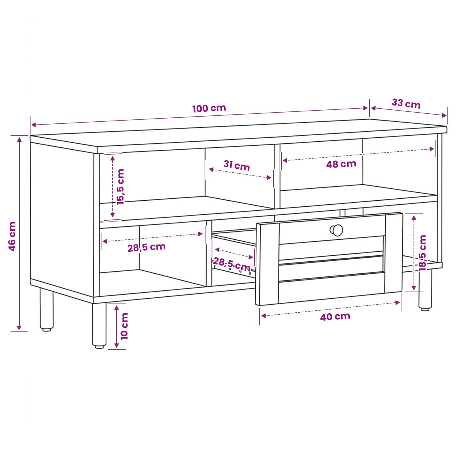 Ντουλάπες Αποθήκευσης Φυσικό 100 x 33 x 46 εκ - Pakobazaar