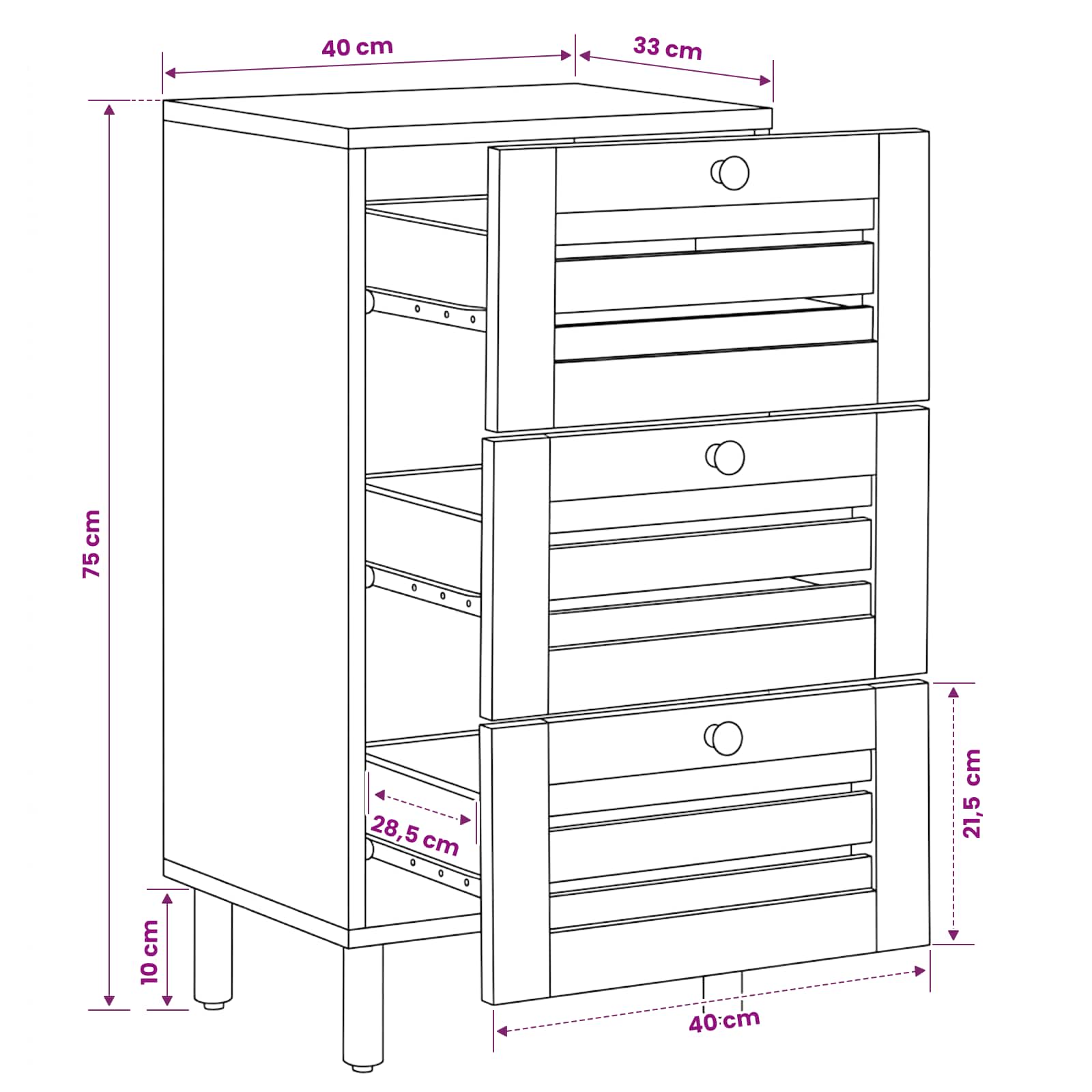 Ντουλάπες Αποθήκευσης Φυσικό 40 x 33 x 75 εκ. - Pakobazaar
