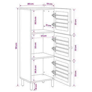 Ντουλάπες Αποθήκευσης Φυσικό 40 x 33 x 110 εκ - Pakobazaar