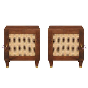 Κομοδίνο Καφέ 40 x 33,5 x 46 εκ Μασίφ ξύλο ακακίας - Pakobazaar