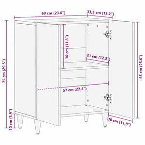 Πλαϊνό γραφείο Καφέ 60 x 33 x 75 cm Στερεό ξύλο μάνγκο - Pakobazaar