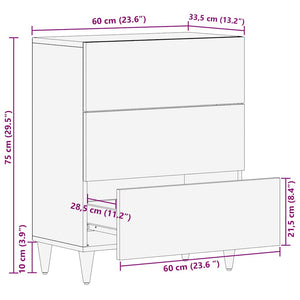 Πλαϊνό γραφείο Καφέ 60 x 33 x 75 cm Στερεό ξύλο μάνγκο - Pakobazaar