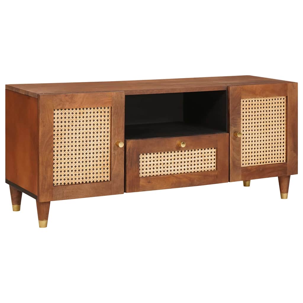 Ντουλάπι TV με ράφι Καφέ 105 x 33,5 x 46 εκ. Στερεό ξύλο μάνγκο - Pakobazaar