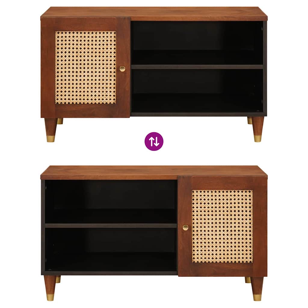 Ντουλάπι TV με ράφι Καφέ 80 x 31,5 x 46 cm Στερεό ξύλο μάνγκο