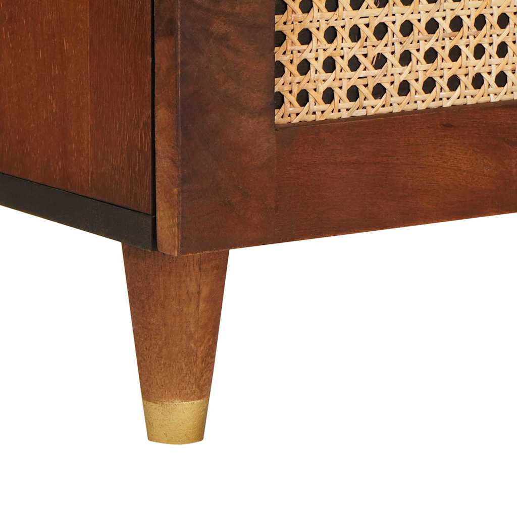 Ντουλάπι TV με ράφι Καφέ 80 x 33,5 x 46 εκ. Στερεό ξύλο μάνγκο