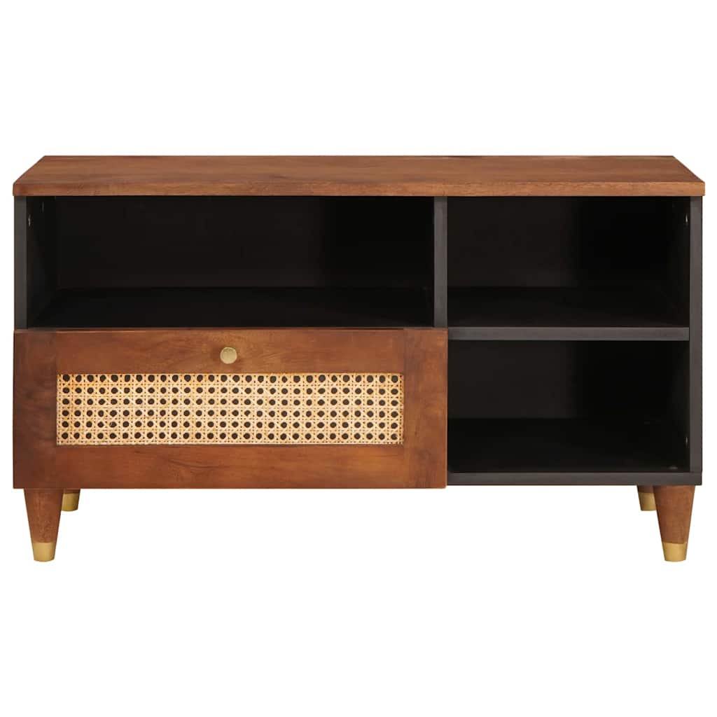 Ντουλάπι TV με ράφι Καφέ 80 x 33,5 x 46 εκ. Στερεό ξύλο μάνγκο