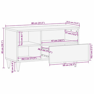Ντουλάπι TV Καφέ 80 x 33,5 x 46 εκ. Στερεό ξύλο μάνγκο