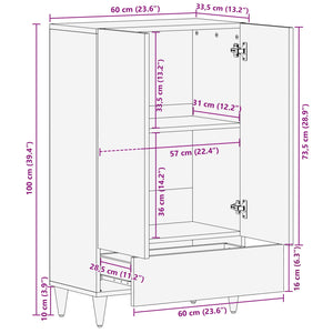 Ψηλή Επιφάνεια Καφέ 60 x 33,5 x 100 εκ. Στερεό ξύλο μάνγκο - Pakobazaar