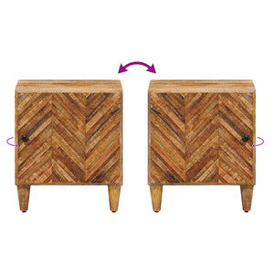 Κομοδίνο Καφέ 40 x 33,5 x 46 εκ Στερεό ξύλο μάνγκο - Pakobazaar