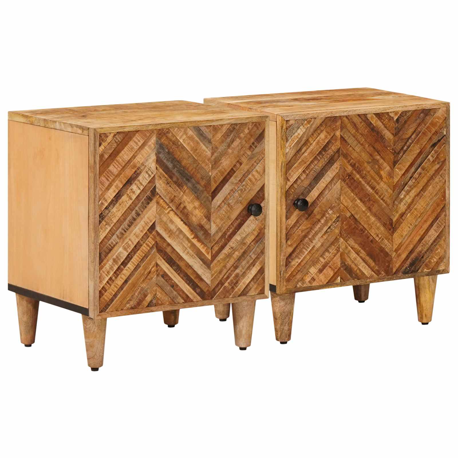 Κομοδίνο 2 pcs Καφέ 40 x 33,5 x 46 εκ Στερεό ξύλο μάνγκο - Pakobazaar