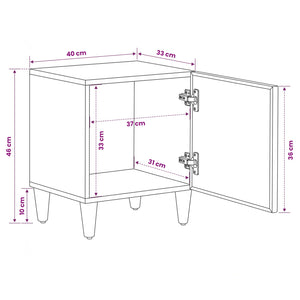 Κομοδίνο 2 pcs Καφέ 40 x 33,5 x 46 εκ Στερεό ξύλο μάνγκο - Pakobazaar