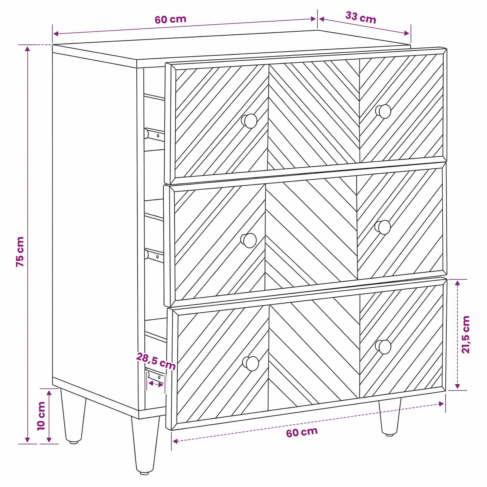 Ντουλάπες Αποθήκευσης Καφέ 60 x 33,5 x 75 εκ. - Pakobazaar