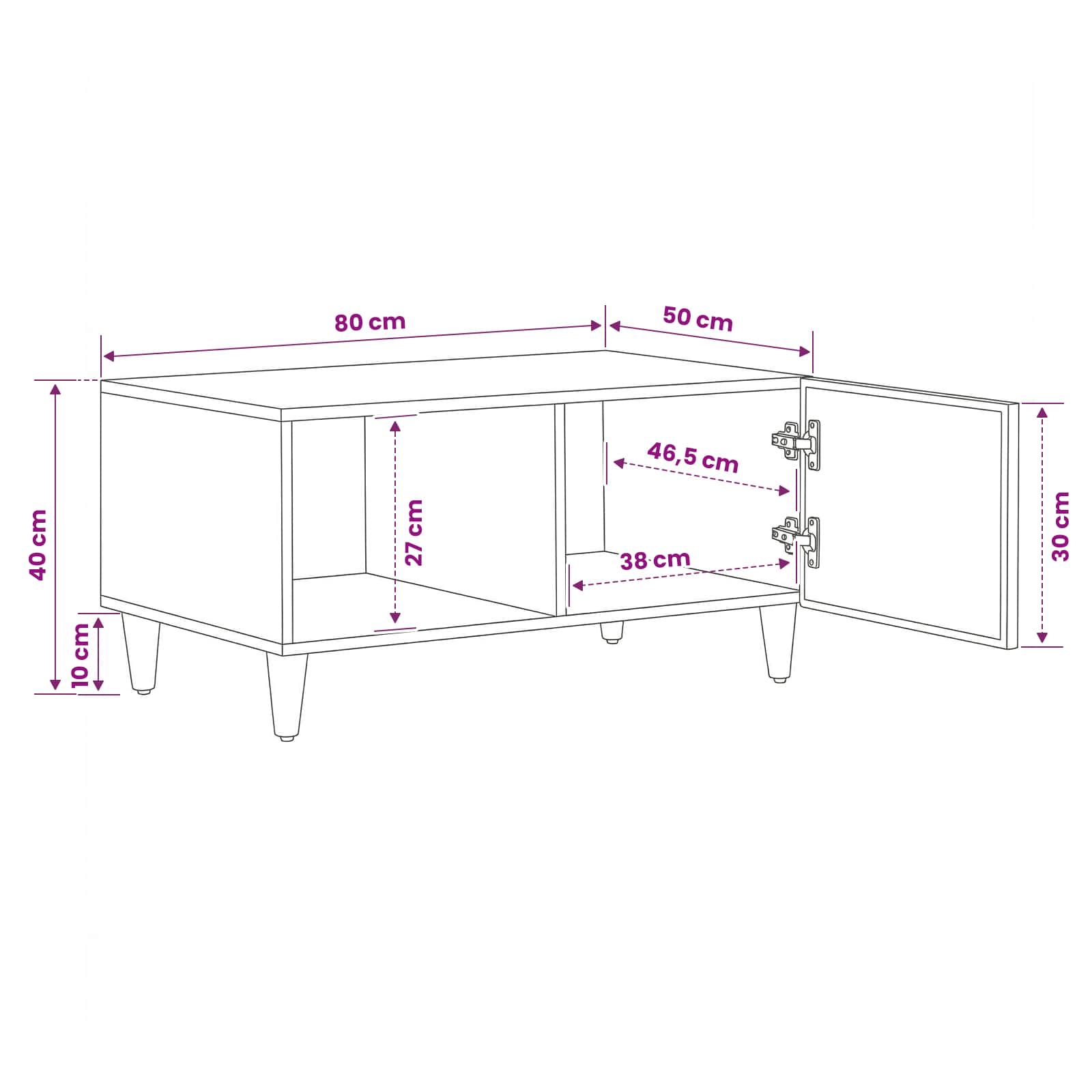 Τραπεζάκι σαλονιού Καφέ 80 x 50 x 40 cm Στερεό ξύλο μάνγκο - Pakobazaar