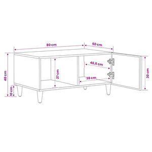 Τραπεζάκι σαλονιού Καφέ 80 x 50 x 40 cm Στερεό ξύλο μάνγκο - Pakobazaar