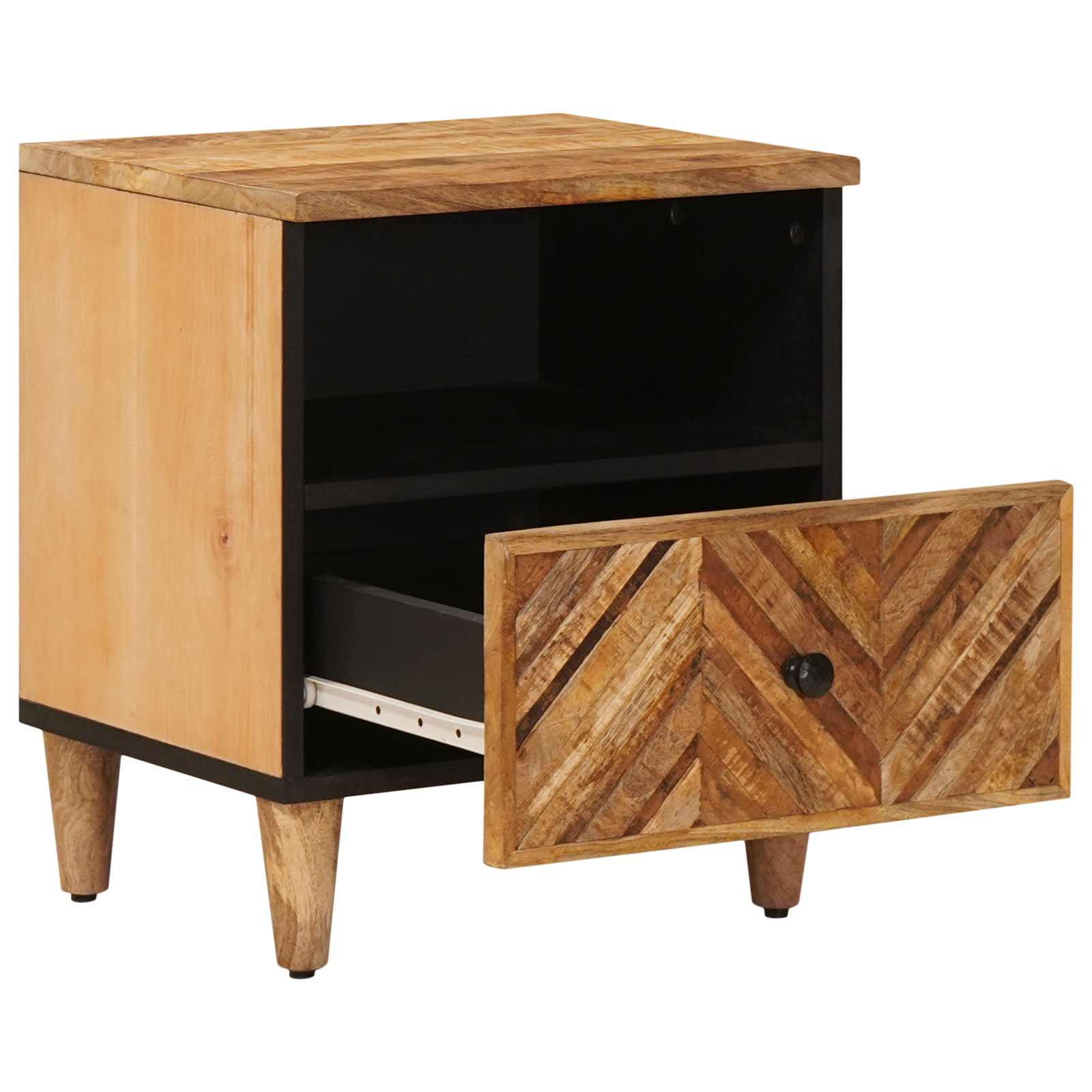 Κομοδίνο 2 pcs Καφέ 50 x 33 x 60 εκ Στερεό ξύλο μάνγκο - Pakobazaar