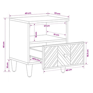 Κομοδίνο 2 pcs Καφέ 50 x 33 x 60 εκ Στερεό ξύλο μάνγκο - Pakobazaar