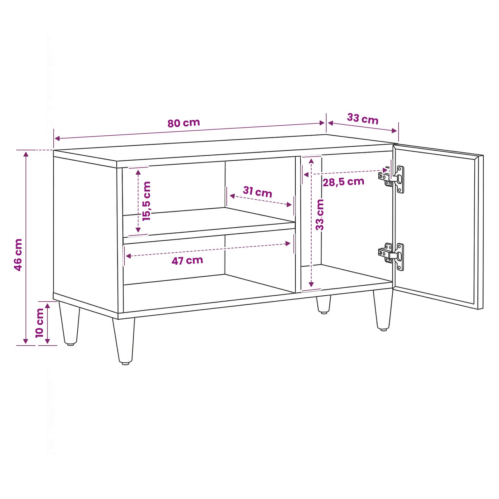 Ντουλάπες Αποθήκευσης Καφέ 80 x 31,5 x 46 cm Στερεό ξύλο μάνγκο - Pakobazaar