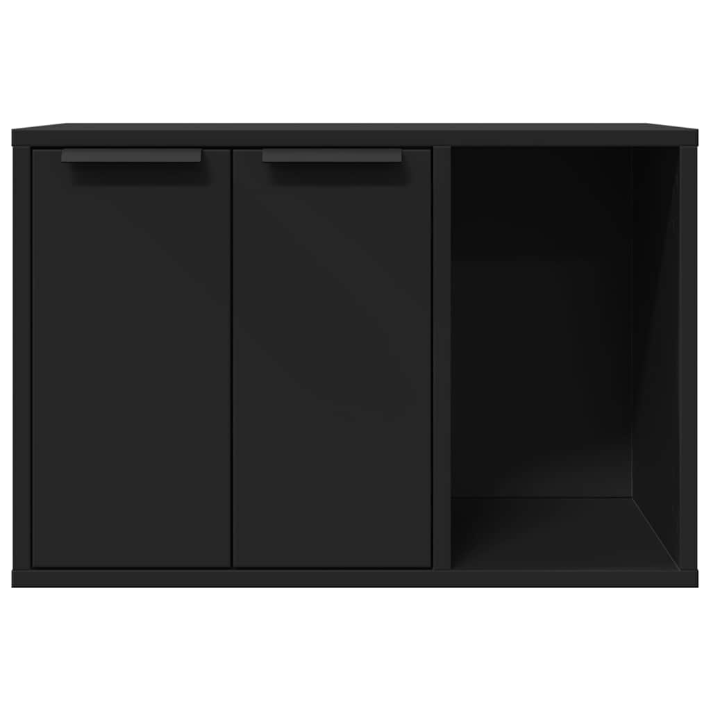 Τουαλέτα Γάτας Περίφραξη Μαύρο 60x40x40 εκ. Επεξεργασμ. Ξύλο - Pakobazaar