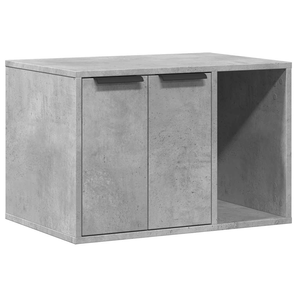 Τουαλέτα Γάτας Περίφραξη Γκρι Σκυρ. 60x40x40εκ Επεξεργασμ. Ξύλο - Pakobazaar