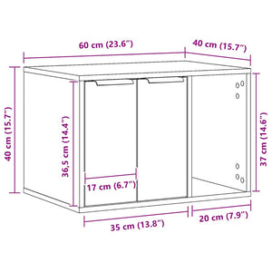 Τουαλέτα Γάτας Περίφραξη Καπνιστή Δρυς 60x40x40 εκ. Επεξ. Ξύλο - Pakobazaar
