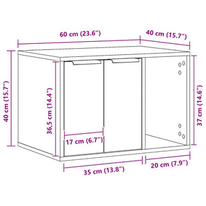 Τουαλέτα Γάτας Περίφραξη Καφέ Δρυς 60x40x40 εκ. Επεξ. Ξύλο
