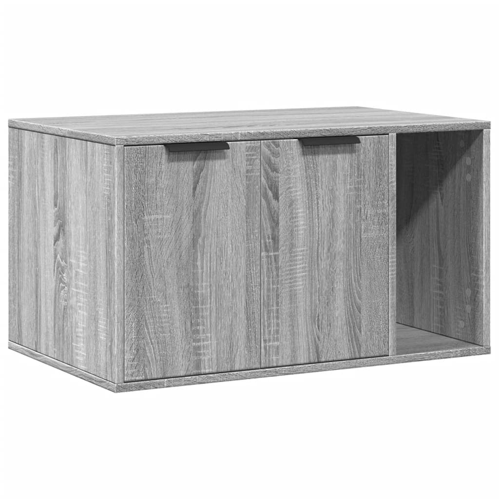 Τουαλέτα Γάτας Περίφραξη Γκρι Sonoma 80x50x45εκ Επεξεργασμ Ξύλο - Pakobazaar
