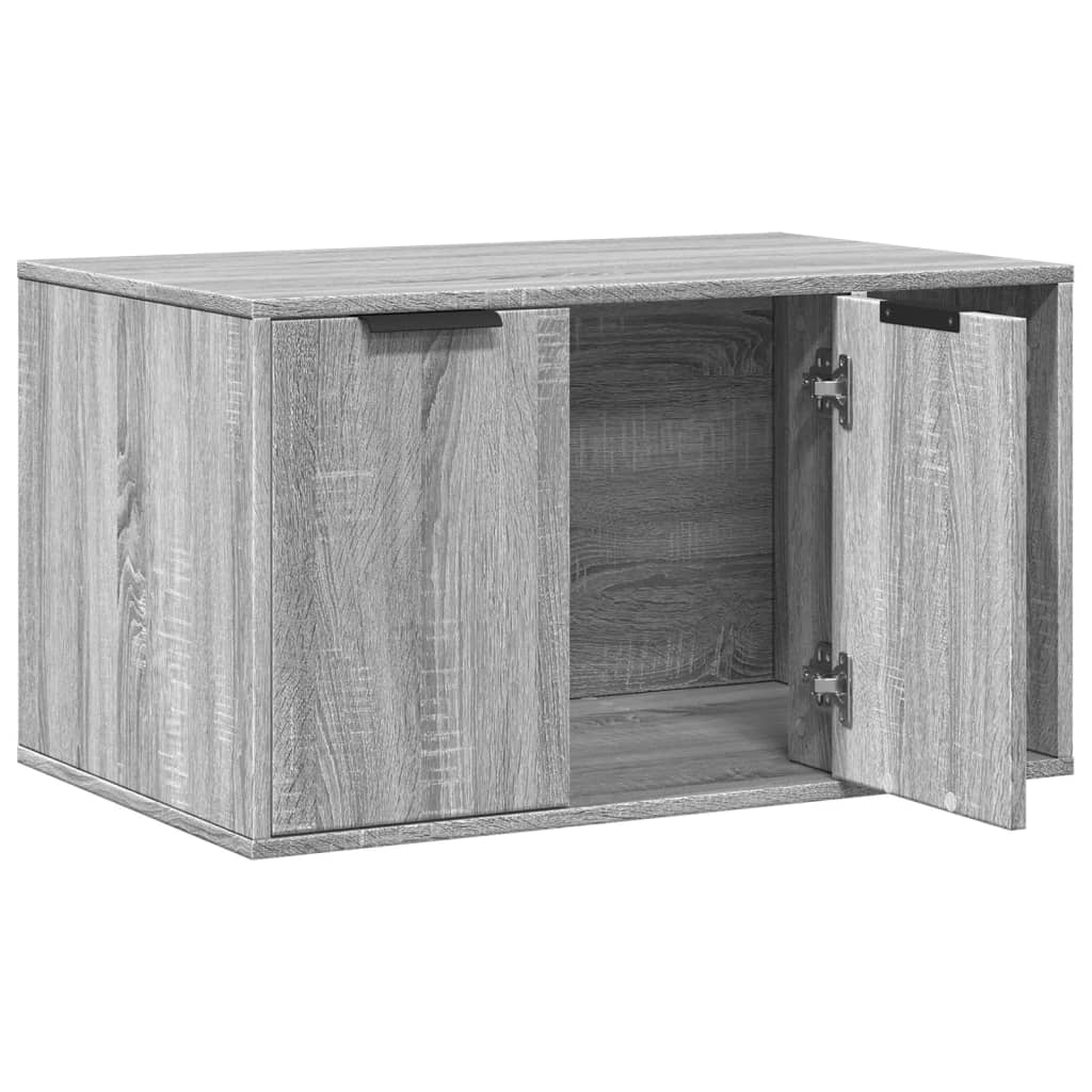 Τουαλέτα Γάτας Περίφραξη Γκρι Sonoma 80x50x45εκ Επεξεργασμ Ξύλο - Pakobazaar