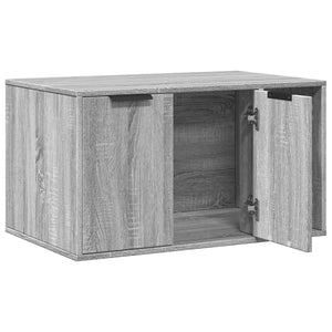 Τουαλέτα Γάτας Περίφραξη Γκρι Sonoma 80x50x45εκ Επεξεργασμ Ξύλο - Pakobazaar