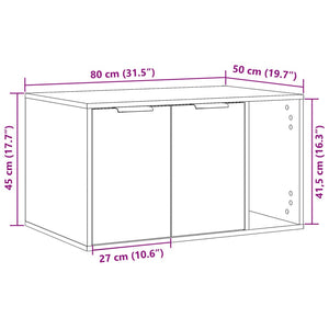 Τουαλέτα Γάτας Περίφραξη Γκρι Sonoma 80x50x45εκ Επεξεργασμ Ξύλο - Pakobazaar